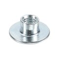 M6 T-nuts 50pcs Carbon Steel Tee Nut Round Base Weld Nuts 8mm Height Through Hole Flange Insert Female Thread Plate Silver 