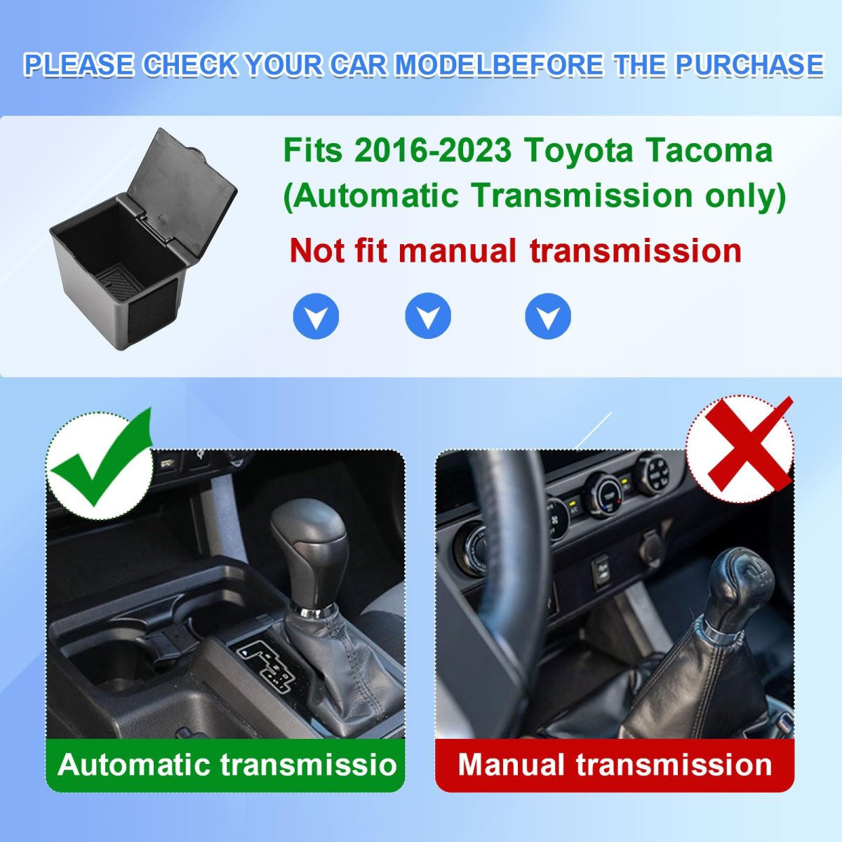 Coin Holder For 2016a 2020 2021 2022 2023 Toyota Tacoma 3rd Gen Not Manual Transmission Square Center Console Insert Cubby