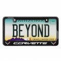 Ipick Image Made For Chevrolet Corvette C7 Dual Logo Black Real 3k Carbon Fiber Glossy Finish License Plate Frame