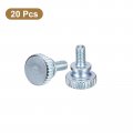 Uxcell M4x10mm Knurled Thumb Screws 20pcs Carbon Steel Zinc Plated Flat Head Fully Threaded Bolts Fastener