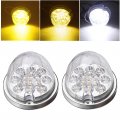 2pcs Dual Revolution Amber Turn Signal And Marker To White Auxiliary 17 Led Watermelon Lights Clear Lens Stainless Steel Bezel 