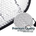 Zone Tech Silver Foldable Sun Shade Premium Quality Metallic Reflective Car