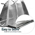 Zone Tech Silver Foldable Sun Shade Premium Quality Metallic Reflective Car