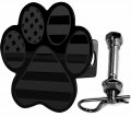 Dog Paw American Black Flag 3d Metal Hitch Cover For 2 In Receiver Carbon Steel Trailer With Stainless Pin 