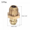 Uxcell Brass Straight Grease Fitting M8 X 1mm Thread Hydraulic Accessories 5pcs