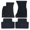 Velour Floor Mats For Audi A4 S4 2017 2025 Custom Fit Front And Rear Black Carpet Liners Anti Slip All Season Interior 