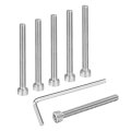 25pcs Hex Socket Head Cap Screws Bolts M5x50mm 304 Stainless Steel Drive Machine With Wrench Full Threaded Silver 