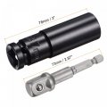 Uxcell 1 2 Drive Socket Accessory Set7mm Deep 6-point Impact 3 Length And 1 4 Hex Shank Adapter