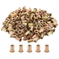 150pcs Rivet Nuts Flat Head M5-0 8 Carbon Steel Threaded Insert Knurled Body