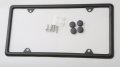 2x Slim Steel License Plate Frame Black 4 Holes 