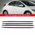 Topteng 4pcs Car Outside Window Weatherstrip Seal Belt Moulding Trim Fits For Honda Civic 2016-2021