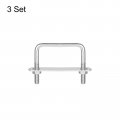 Uxcell Square U-bolts 3 Sets 67mm 2 64 Inner Width 65mm Length M8 304 Stainless Steel U Clamp Bolt With Nuts And Plates For