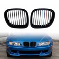 Left Right Side Front Kidney Hood Grille Grill Replacement For Bmw Z3 1996-2002 Convertible Coupe 2-door Glossy Black M-color
