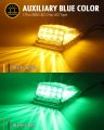Partsam Cab Light 5pc 17led Dual Color Square Marker Roof Running Top Waterproof Reflective Lights Compatible With Kenworth