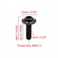 Uxcell 10pcs M6 Black Aluminum Alloy Hex Socket Head Motorcycle Bolts Bumper Screws Nuts Universal Replacement