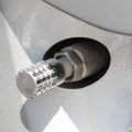 Granade Polished Aluminum Silver Chrome Tire Valve Stem Caps Pack Of 4