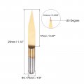 10pcs Wood Carving Router Bit Titanium Coated Solid Carbide Cnc Engraving V Groove Bits 1 8 3 175mm Shank 0 2mm Tip 20 Degree