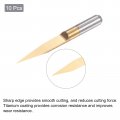 Uxcell 10pcs Wood Carving Router Bit Titanium Coated Solid Carbide Cnc Engraving V Groove Bits 1 8 3 175mm Shank 0 2mm Tip 20