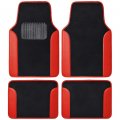 Red All Weather Heavy Duty Car Floor Mats Interior Liners For Auto Van Truck Suv Universal Fit Front And Rear 26 5 L X 17 In W 