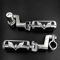 Eagle Hawk Shape Front Rider 1 Stiletto 4475 Foot Peg Clamps For Honda Shadow Ace Magna Valkyrie Chrome Body Black Rubber
