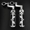 Eagle Hawk Shape Front Rider 1 Stiletto 4475 Foot Peg Clamps For Honda Shadow Ace Magna Valkyrie Chrome Body Black Rubber