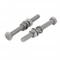 Uxcell 10pcs 304 Stainless Steel M6x60mm Hex Bolts W Nuts And Washers Assortment Kit