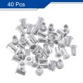 8-32 Rivet Nuts Aluminium Alloy Knurled Flat Head Threaded Insert Nut 40pcs
