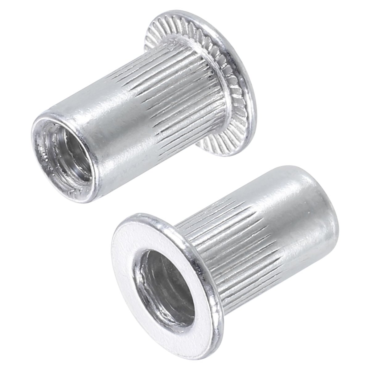8-32 Rivet Nuts Aluminium Alloy Knurled Flat Head Threaded Insert Nut 40pcs