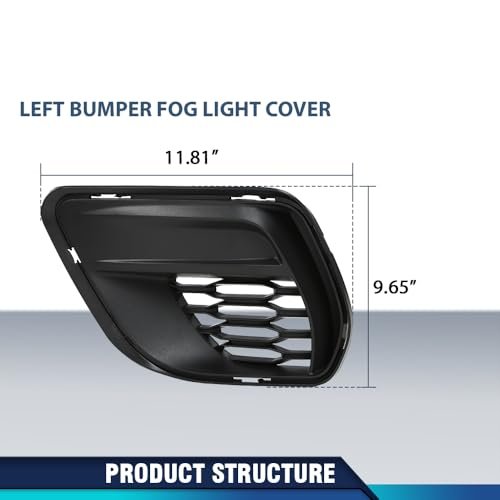 Front Bumper Fog Light Cover Driver Side For Dodge Charger 2020 2023 Fit Models With Hood Scoop Black Part Number 68422115aa