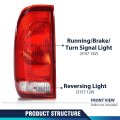 Tail Lights Rear Lamps Assembly Pair W O Bulbs For Ford F150 Stepside 1997-2004 Fit F250 F350 F450 F550 Super Duty 1999-2007