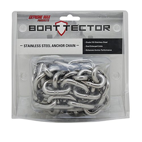 Extreme Max 3006 6581 Boattector Anchor Chain 16 X 5 Stainless Steel With 3 8 Shackles