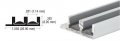 Satin Anodized Lower Track With Fiber Inserts For 1 4 In Panels D593a 12 Ft Long