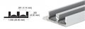 Satin Anodized Lower Track With Fiber Inserts For 1 4 In Panels D593a 12 Ft Long