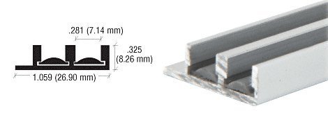 Satin Anodized Lower Track With Fiber Inserts For 1 4 In Panels D593a 12 Ft Long