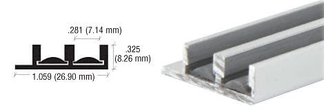 Satin Anodized Lower Track With Fiber Inserts For 1 4 In Panels D593a 12 Ft Long