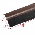 Uxcell Self-adhesive Door Bottom Sweep Brown Plastic W 1 2-inch Black Pvc Soft Brush 39-inch X 2 1-inch