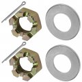 Caltric 2x Front Axle Castle Nut With Washer And Pin Compatible Polaris Ranger 400 2012-2014