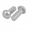 Uxcell 100pcs M6 X 16mm Aluminum Half Round Head Solid Rivet Fastener Silver Tone