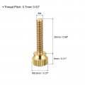 Uxcell 5pcs Knurled Thumb Screws M4x25mm Brass Shoulder Bolts Stepped Grip Knobs Fasteners For Pc Electronic Mechanical