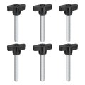 6pcs Clamping Screw Knob M8 X 60mm Metric Carbon Steel T Shaped Thumb Screws Handle For Quick Remove Hand Tightening 