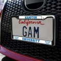 Hampton University School Logo License Plate Metal Frame Full Size Standard 12 3 In X 6 Uv And Water Resistant Stainless Steel