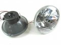 7 Clear Tri Bar H4 Headlights Black Center Dot Turn Signal Lens W91216b 
