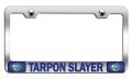 Tarpon Slayer Fishing Chrome Metal License Plate Frame Tag Holder D20 