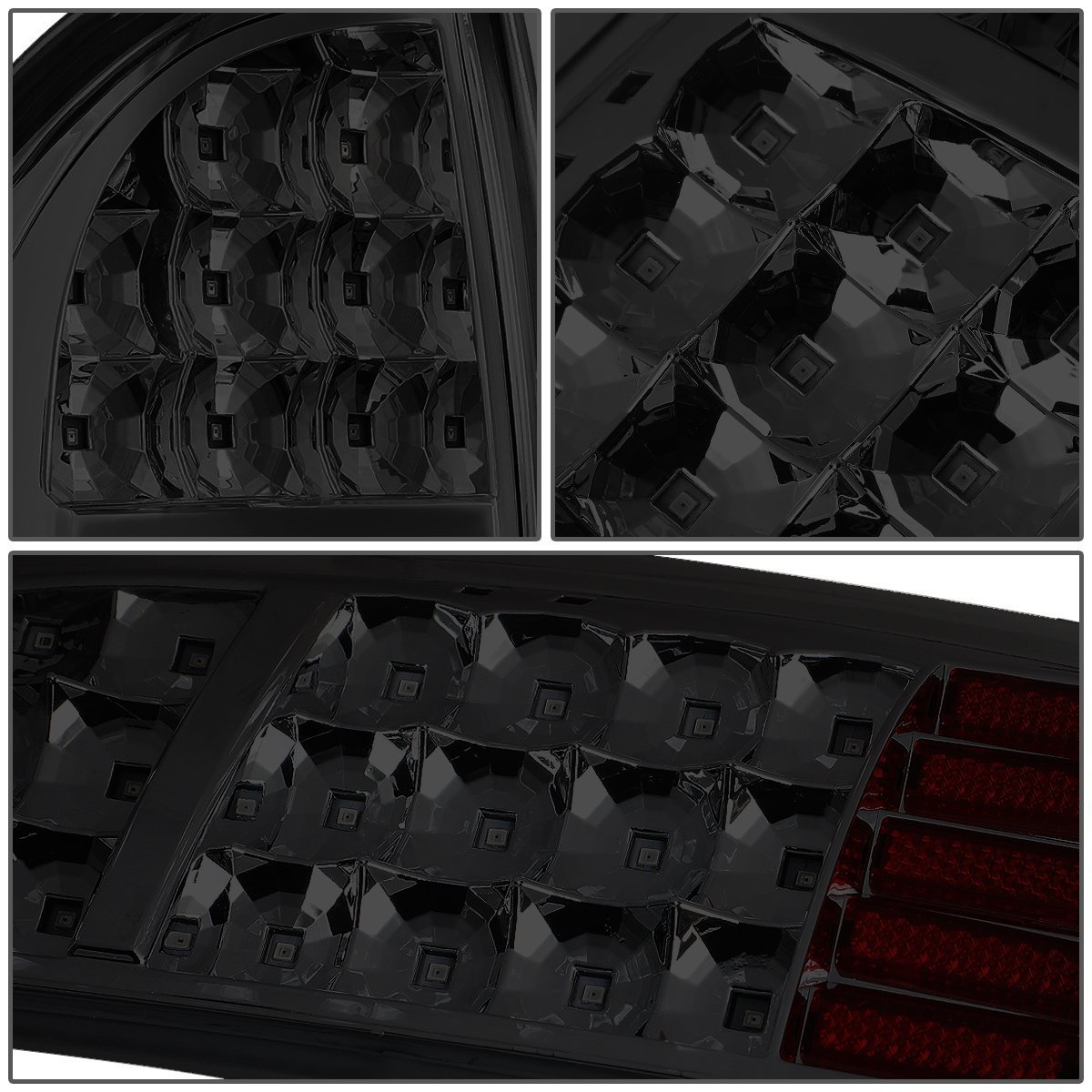 Auto Dynasty Full Led Tail Lights Assembly For 2005-2015 Toyota Tacoma Driver And Passenger Side Chrome Housing Smoked Lens