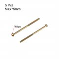 Uxcell M4 X 75mm Male Thread Phillips Pan Head Bolt Screw For Double Bed Furniture Tv Rack Wall Hanging 5pcs