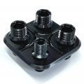 Black Aluminum 4 Port Square Ac Air Conditioning Heater Hose Firewall Bulkhead