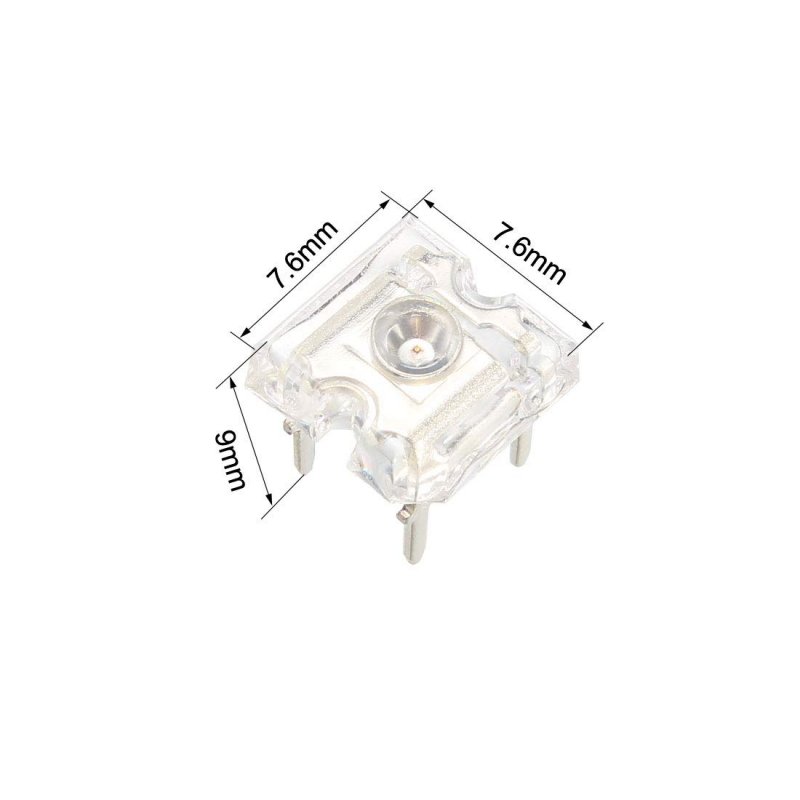 20 Pcs Piranha Red Led Diode Lights Super Flux 4 Pins Clear Dc2-2 2v Lighting Bulb Lamps Electronics Components Light Emitting