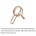 Uxcell Double Wire Spring Hose Clamp 50pcs 65mn Steel 6mm Inner Dia Fit 6 7mm-7 3mm Od Fuel Line Silicone Tube Clips Color Zinc