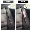 X Autohaux 4 Pcs Plush Car Seat Belt Protector Pads Shoulder Strap Seatbelt Soft Comfort Cover Universal Pink