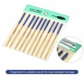 Uxcell Diamond Needle File Set 3mm X 140mm Flat Triangle Files Titanium Coated Tools For Metal Wood Stone Glass 10pcs